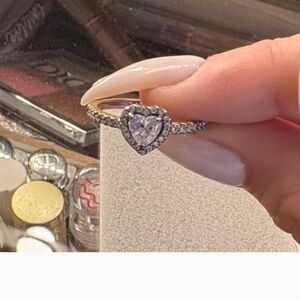 Pandora Silver Heart Ring 7.5